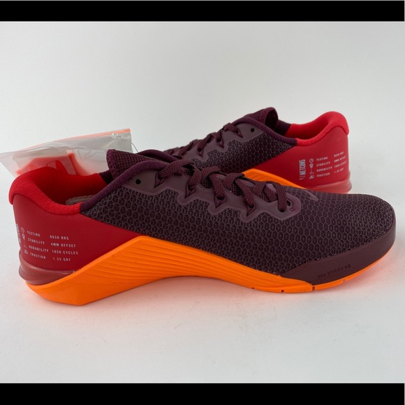 🏵NEW Nike Metcon 5 Maroon Orange🏵 - Picture 11 of 13